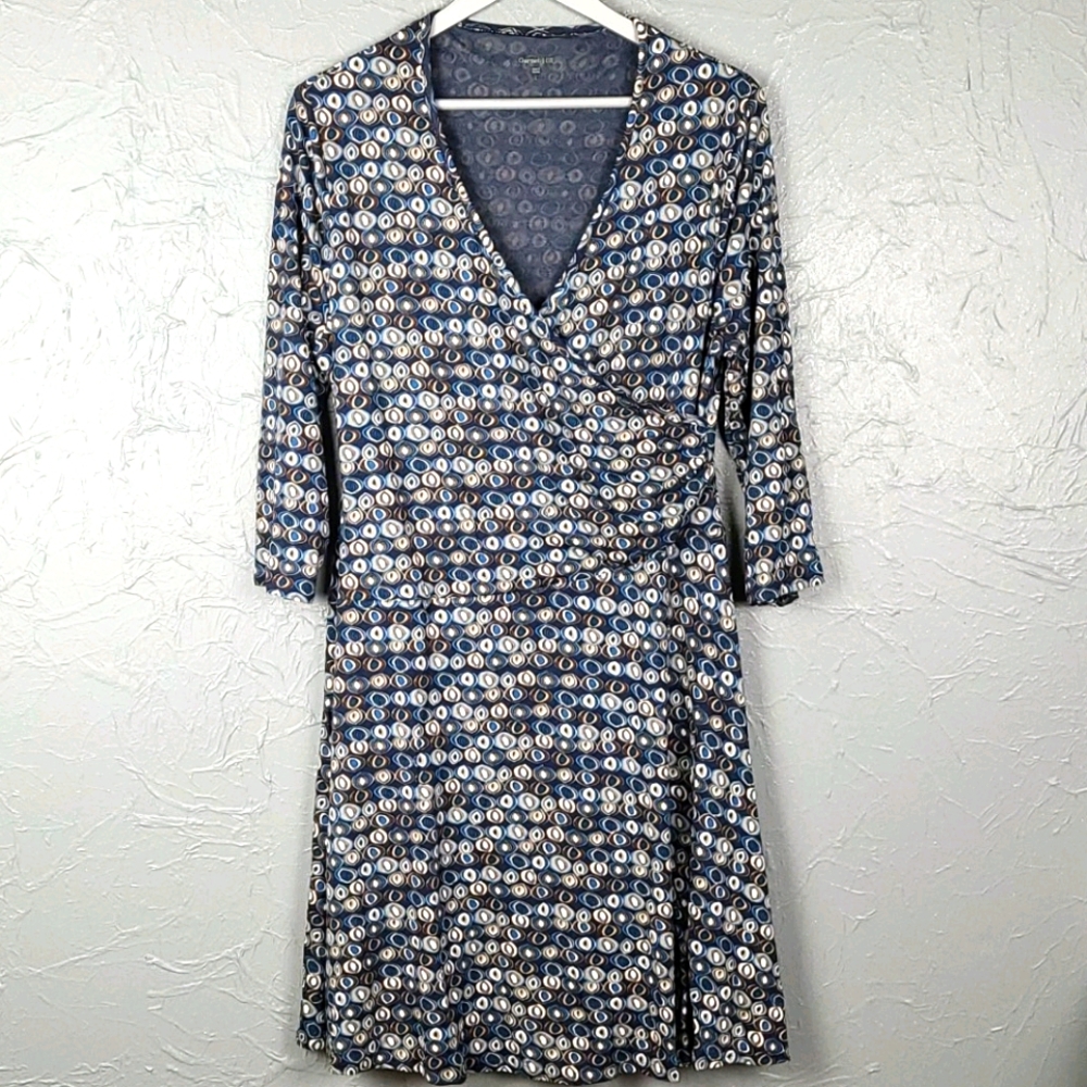Garnet Hill Blue and White Patterned Dress